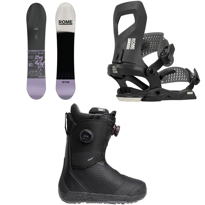 Rome - Rome Service Dog Snowboard + Hydra AW Snowboard Bindings + Nidecker Rift Pro Snowboard Boots - Women's 2026