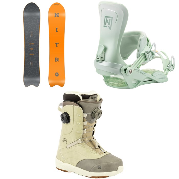 Nitro - Nitro Dinghy Snowboard + Poison Snowboard Bindings + Crown Boa Snowboard Boots - Women's 2026