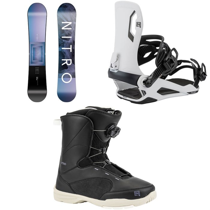 Nitro - Nitro Fate Snowboard + Talent Snowboard Bindings + Flora Boa Snowboard Boots - Women's 2026