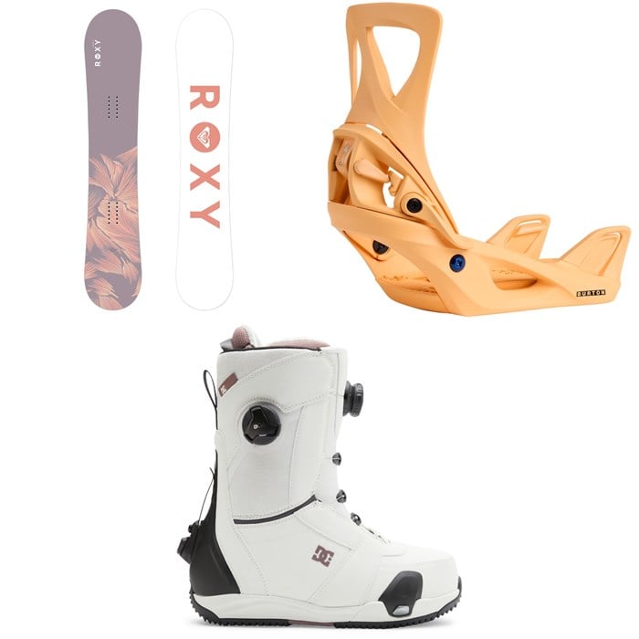 Roxy - Roxy Raina C2 Snowboard + Burton Step On Snowboard Bindings + DC Lotus Step On Snowboard Boots - Women's 2026