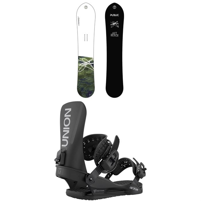 Public Snowboards - Public Snowboards Outreach Snowboard + Union STR Snowboard Bindings
