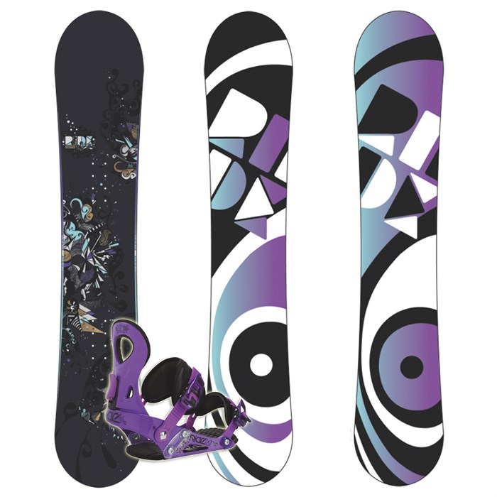 Ride Solace Snowboard + LXH Snowboard Bindings Women's Used 2010 evo