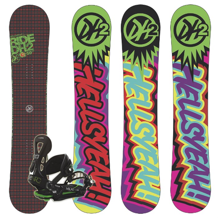 Ride DH 2 Rocker Snowboard + NRC Snowboard Bindings Used 2010 evo