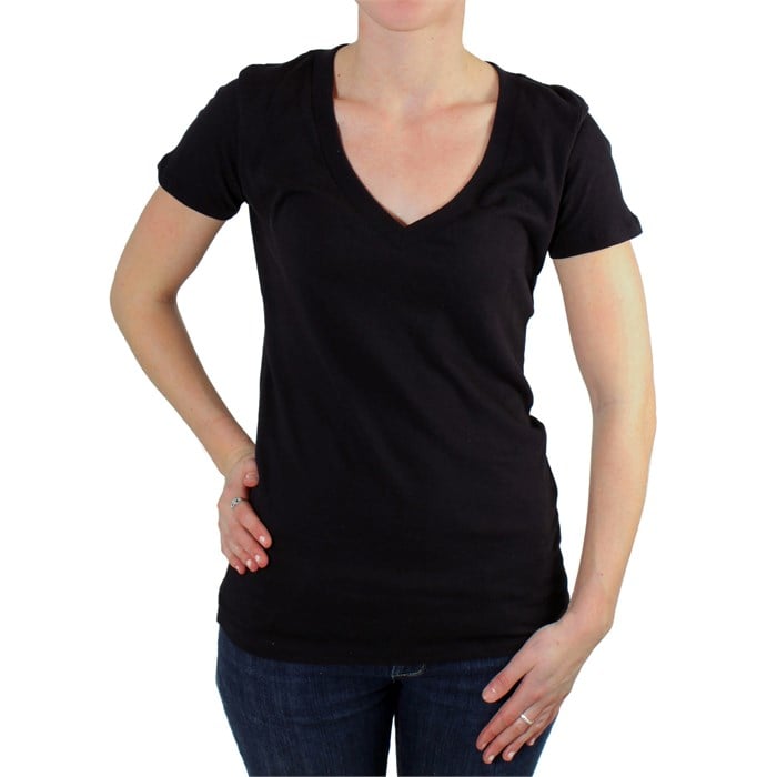 black v neck shirt women's