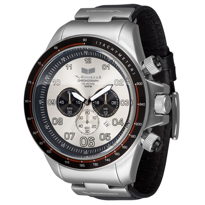 Vestal ZR2 Men 100m Black Steel Analog Quartz Chronograph Watch Hour~New  Battery | WatchCharts Marketplace