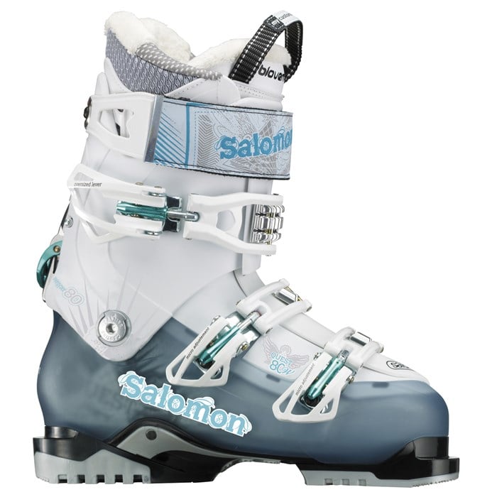 salomon quest 80 ski boots women s 2013 cold sea translucent white front