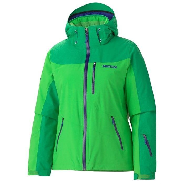 bright green ski jacket