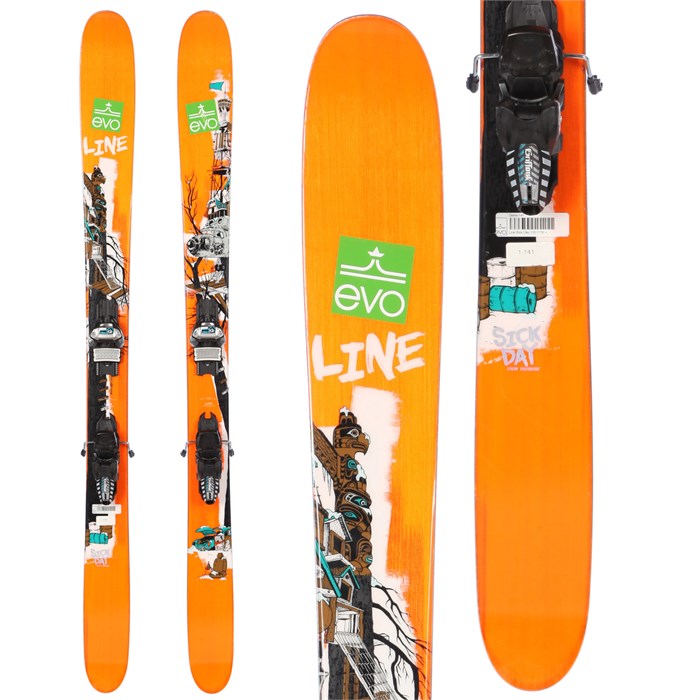 Line skis sick day 110 skis marker griffon demo bindings used 2014