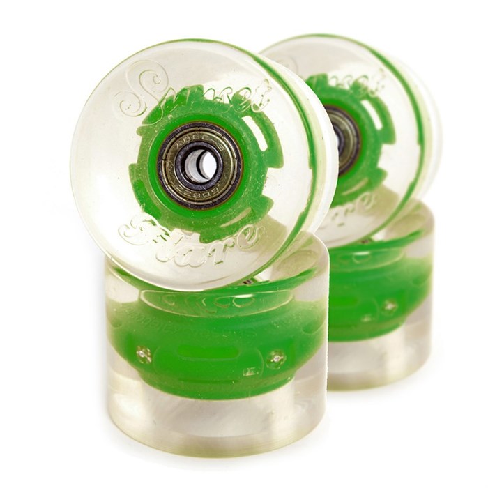 Sunset Light Up Cruiser 78a Skateboard Wheels w/ Bearings evo