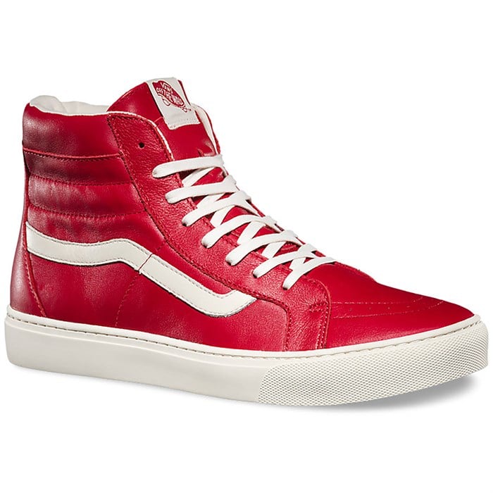 vans leather red
