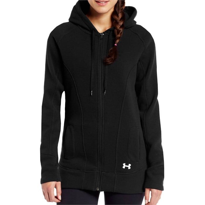 UNDER ARMOUR womens ladies hoodie sweatshirt top zip up M XL black grey 