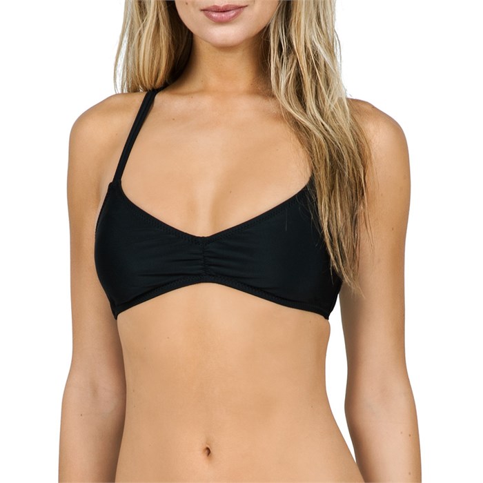 Volcom Womens Simply Solid V Neck Bikini Top