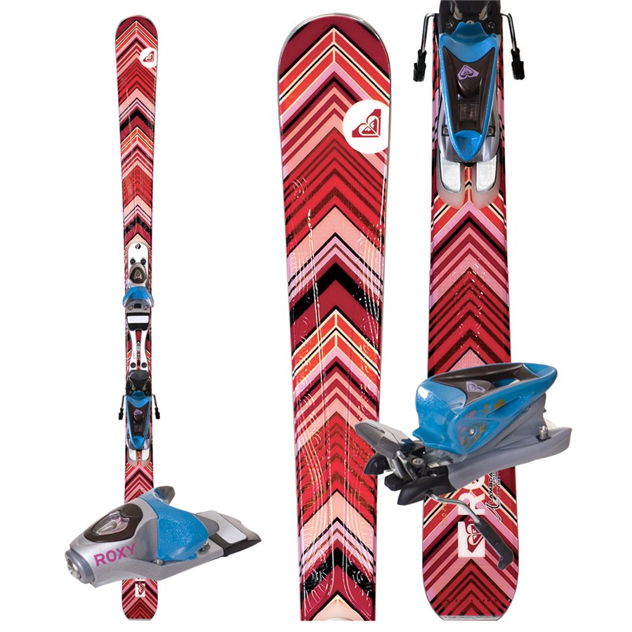 ☆レア☆roxy スキー板 150cm ＆ ビンディング ＆ ストック カモフラ