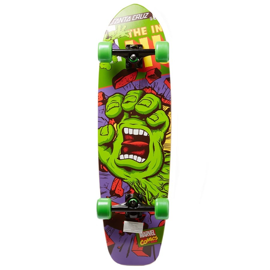 Santa Cruz Marvel Hulk Hand Cruiser Skateboard Complete | evo outlet