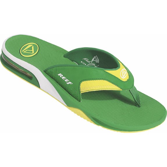 Reef fanning flip flops green yellow new arrivals