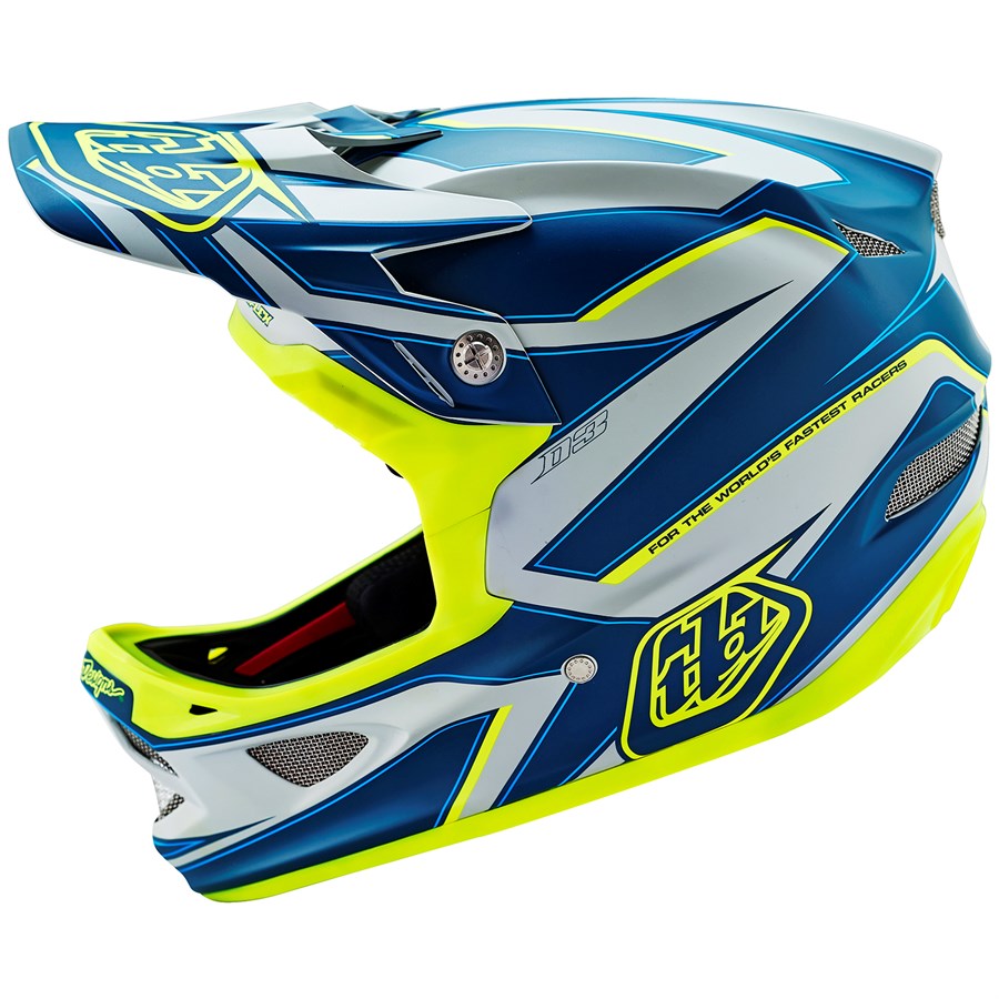 TROY LEE DESIGNS Casque intégral VTT D3 COMPOSITE CORONA flo yellow/blue -  Private Sport Shop