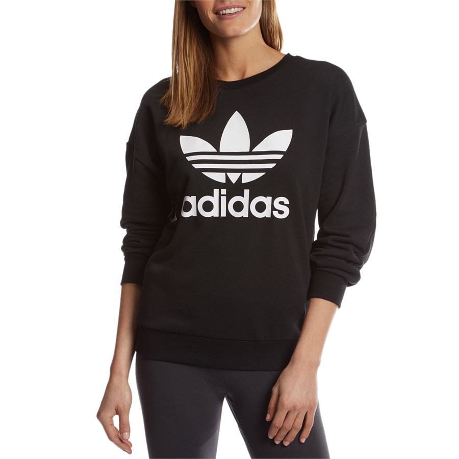 adidas trefoil crew neck sweatshirt womens