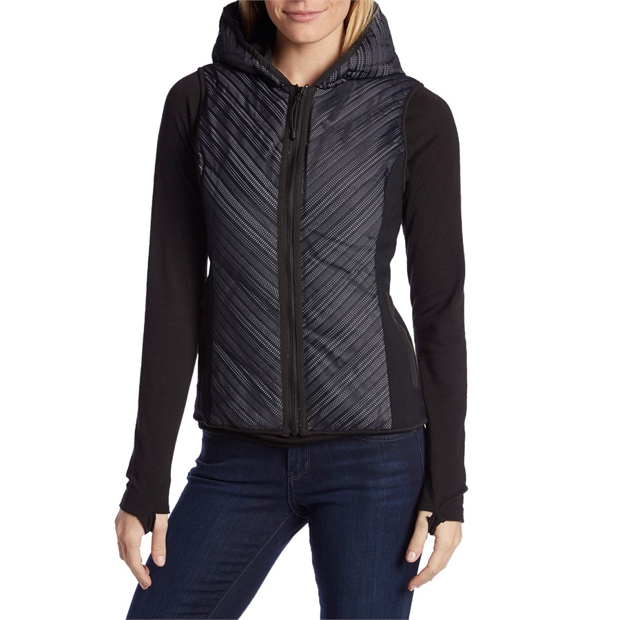 Blanc Noir Chevron Mesh Reflective Hooded Vest Women s evo