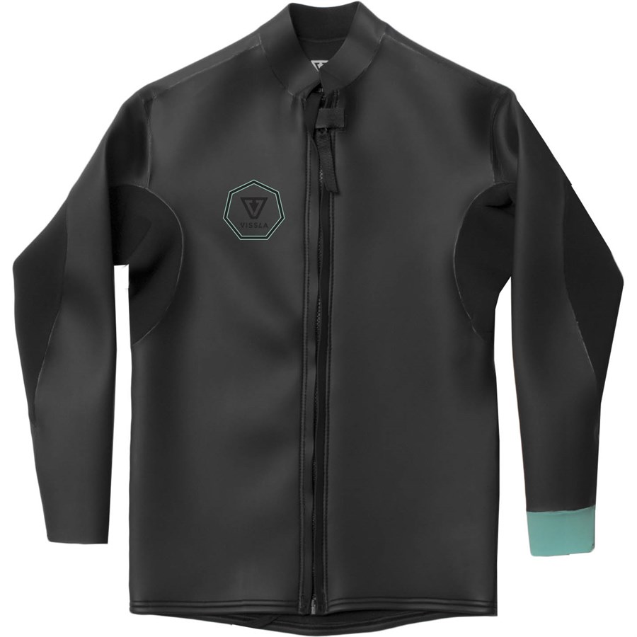 Vissla Mens Wetsuit Jacket  North Seas Smooth Front Zip Surf Top