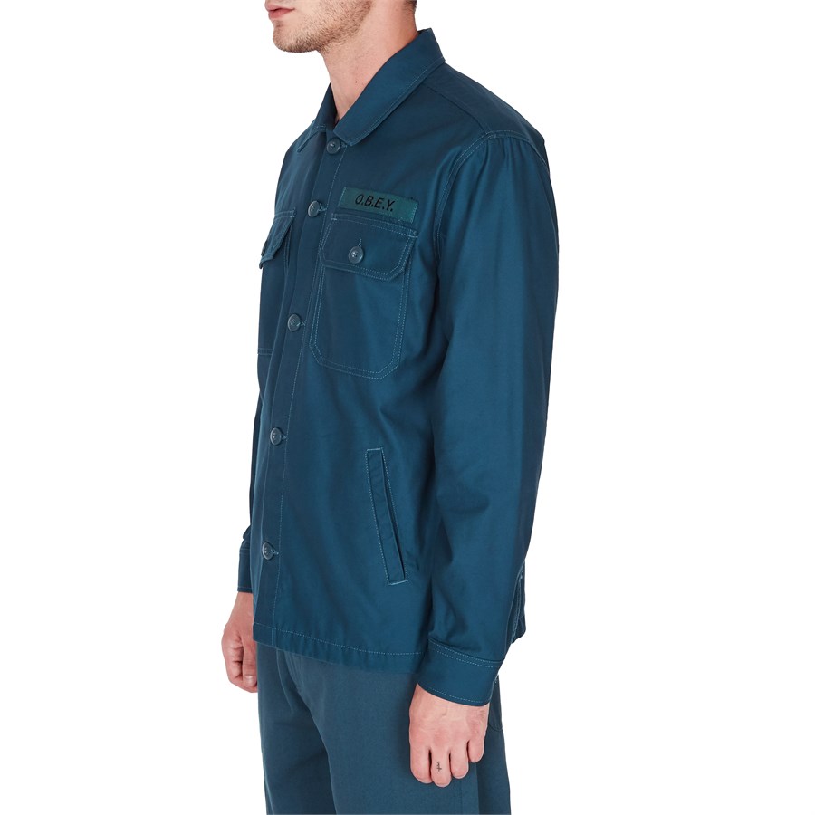 Obey Mens Station Military Shirt Jacket 