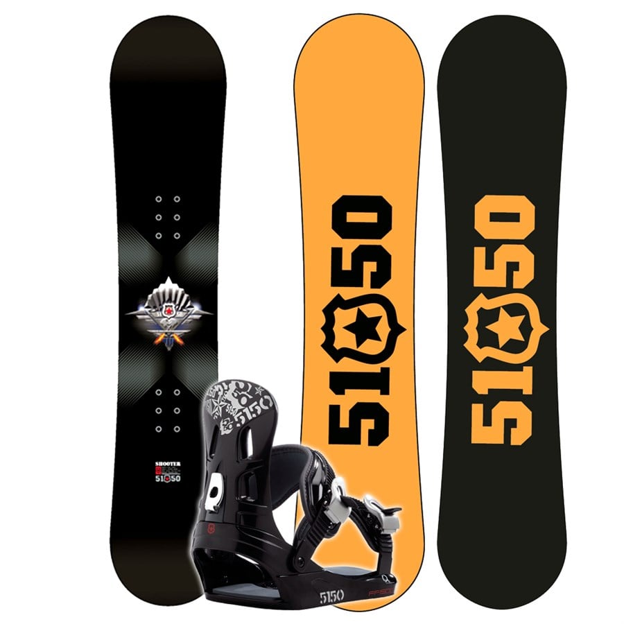 5150 Shooter Jr. Snowboard + FF1500 (Black) Bindings - Boy's 2008