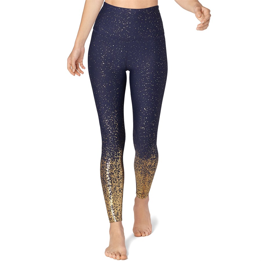 Beyond Yoga - High Waisted Alloy Ombre Leggings Green/Gold - XS