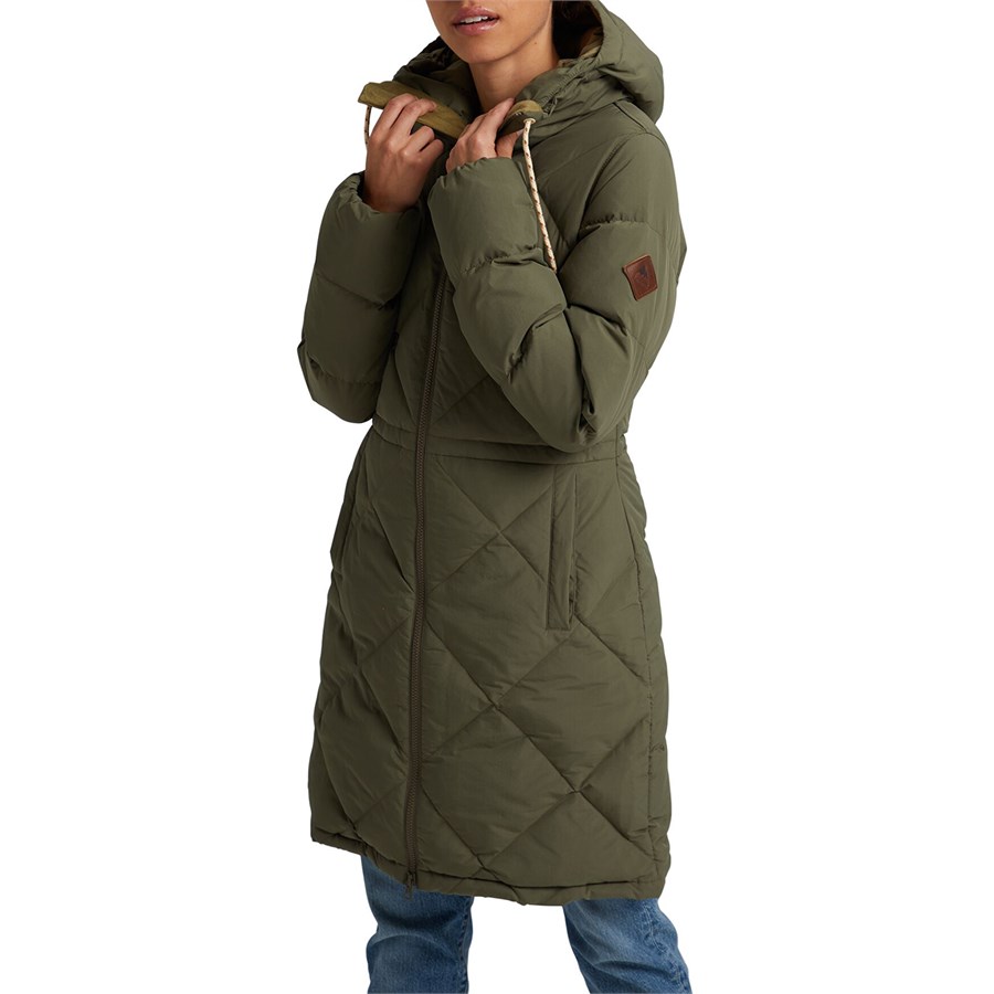 burton women's bixby long down jacket