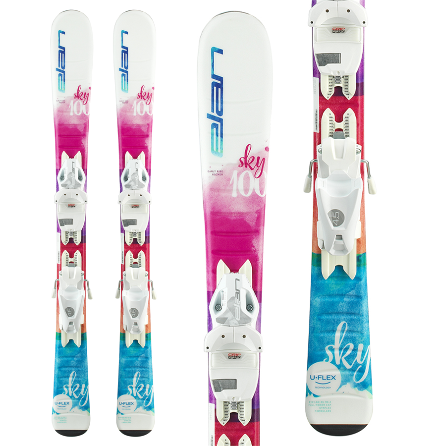 Elan Kids' Lil Magic QS Skis w/EL 4.5 GW Shift White Bindings 2022 100 