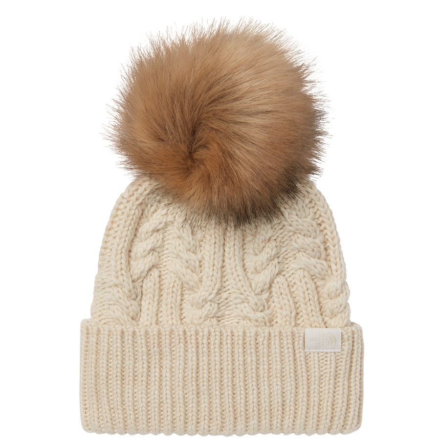 The North Face Women's Oh Mega Fur Pom Beanie, Gardenia White