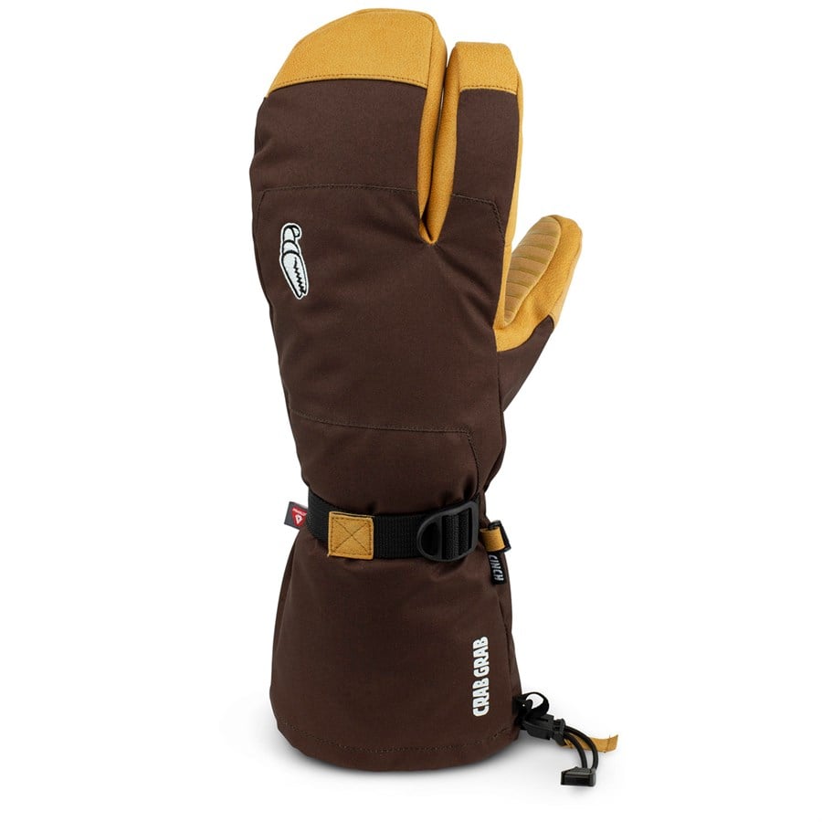Crab Grab Cinch Trigger Mittens 2024 - Small in Brown