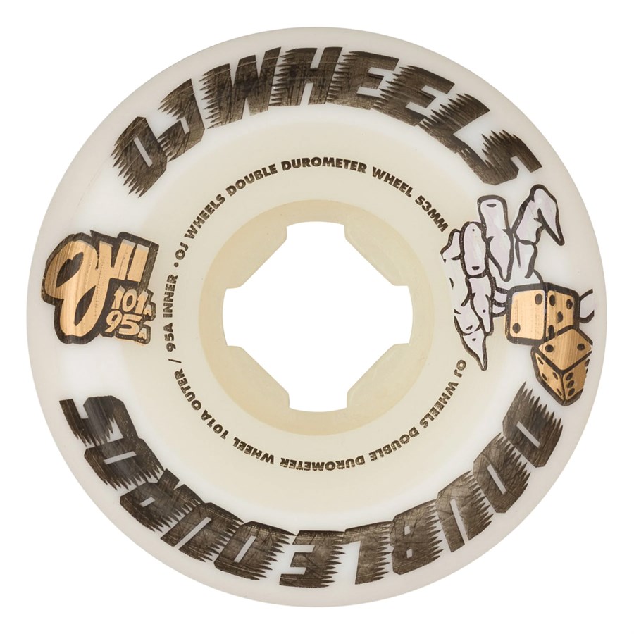 新品　OJ wheels DOUBLE DURO 54mm 101A 95A 54mm /101-95A Hardline White | Double Duro | OJ Skateboard Wheels