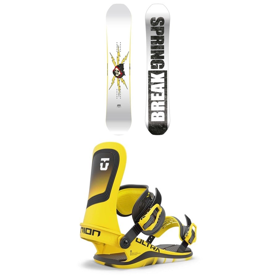 evo CAPiTA Pathfinder Reverse Camber Snowboard + Union Strata