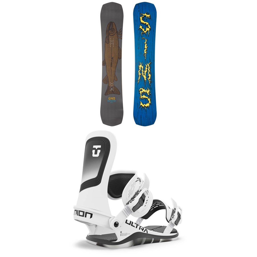 evo snowboard union evo Sims Distortion Snowboard + Union Ultra Snowboard Bindings 2025 Factory  Sale