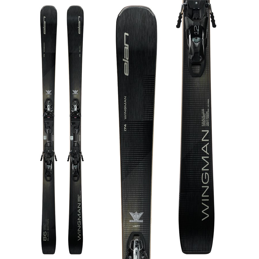 Elan Wingman 86 Black Edition Skis + EMX 12.0 GW Bindings 2026 | evo