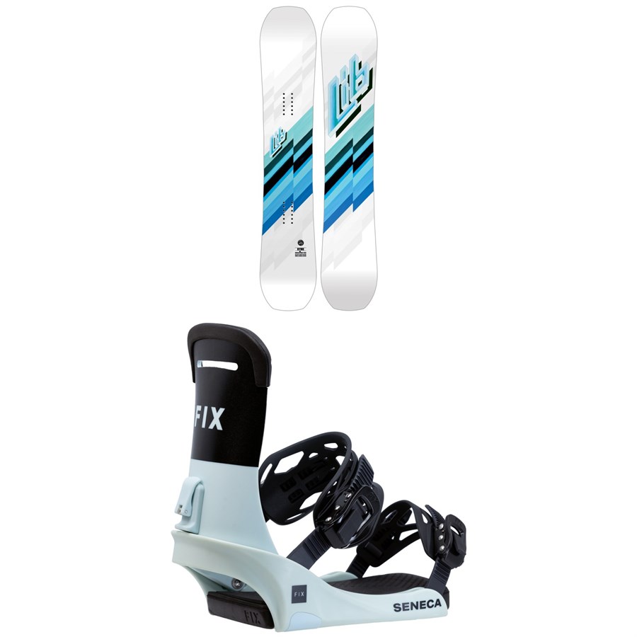 evo Lib Tech Ryme C3 Snowboard + Fix Seneca Snowboard Bindings