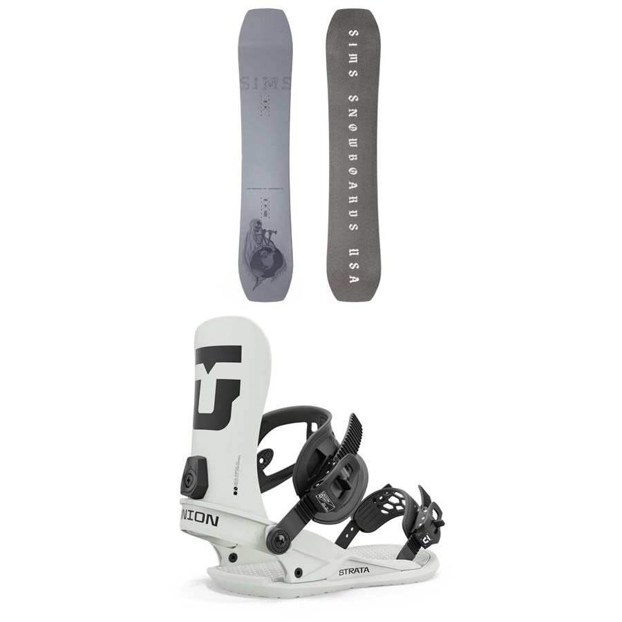 evo Sims Undertaker Snowboard + Union Strata Snowboard Bindings