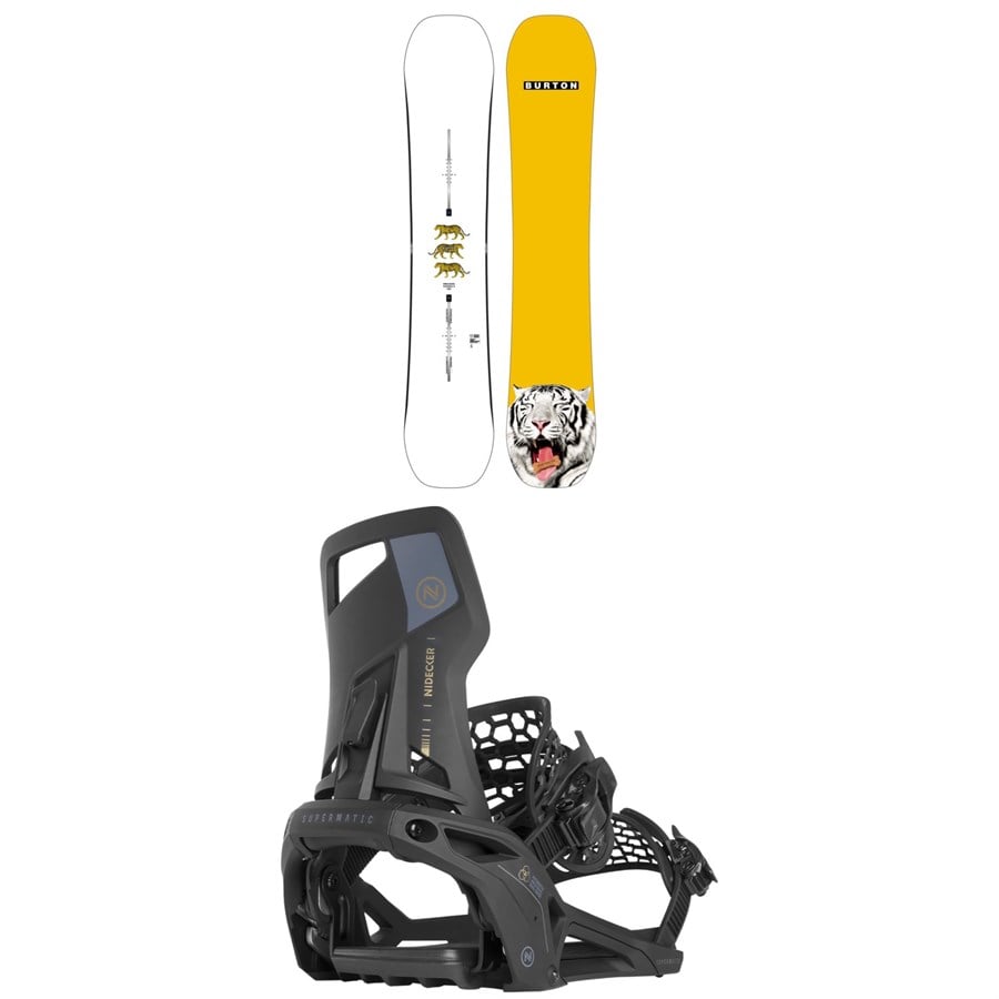 evo Burton Process Snowboard + Nidecker Supermatic Snowboard Bindings 2025