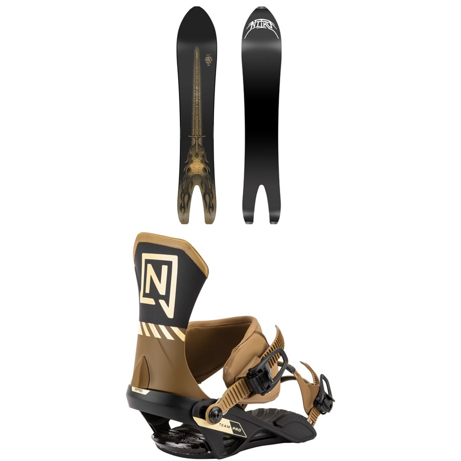 evo nitro snowboards evo Nitro Stiletto RS x Drew Hicken Snowboard + Team Pro Snowboard Bindings  2026 Online