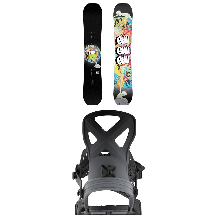 evo GNU Facts BTX Snowboard + Bent Metal Logic Snowboard Bindings