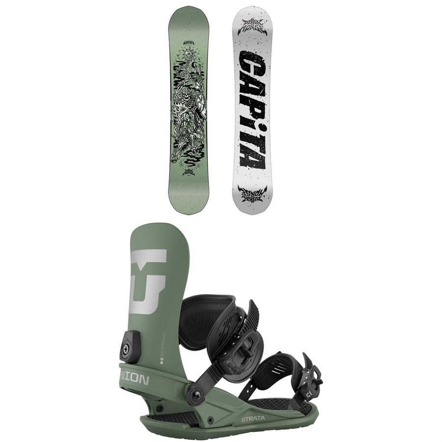 evo CAPiTA Pathfinder Snowboard + Union Strata Snowboard Bindings