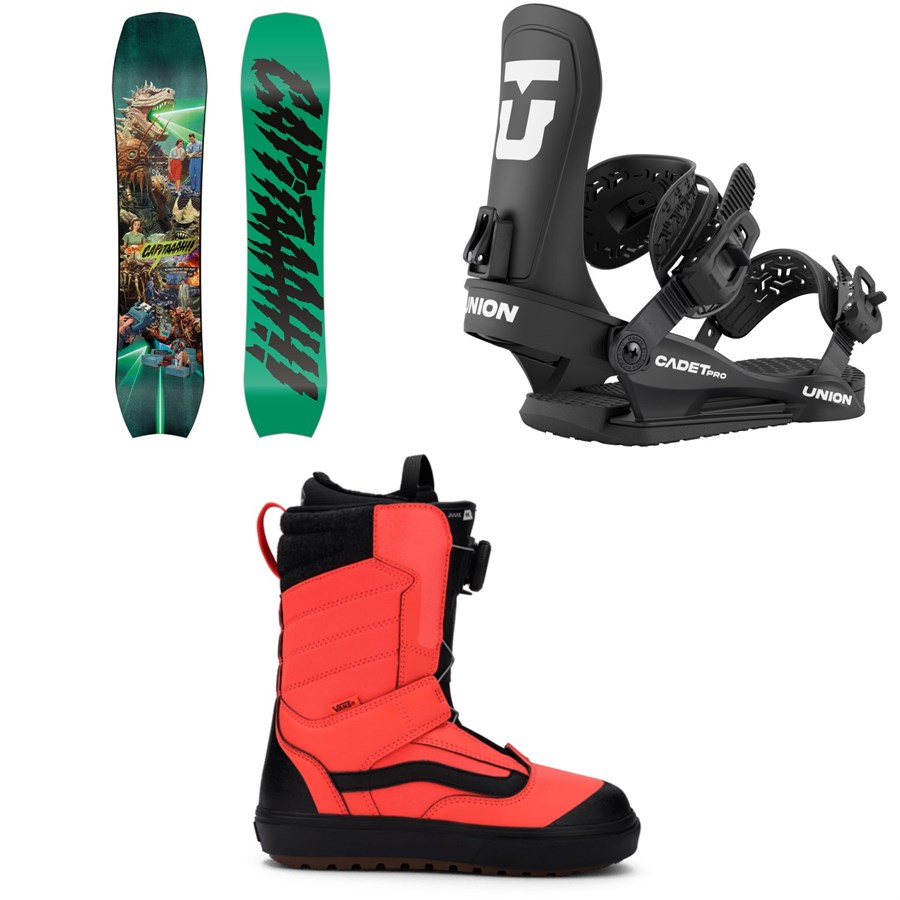 evo CAPiTA Children Of The Pow Snowboard + Union Cadet Pro
