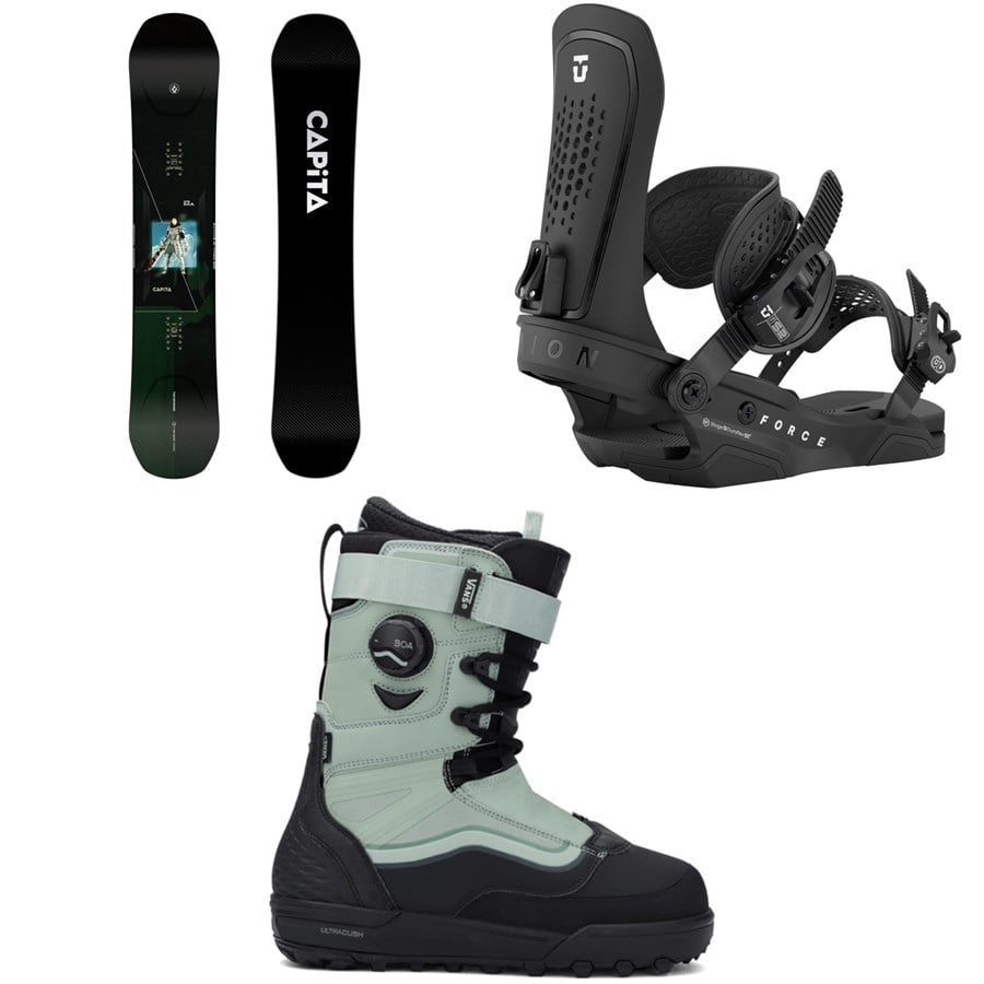 evo CAPiTA Super DOA Snowboard + Union Force Snowboard Bindings +