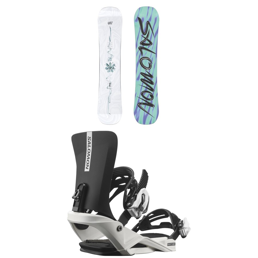 evo Salomon Oh Yeah Grom Snowboard + Rhythm Jr Snowboard Bindings