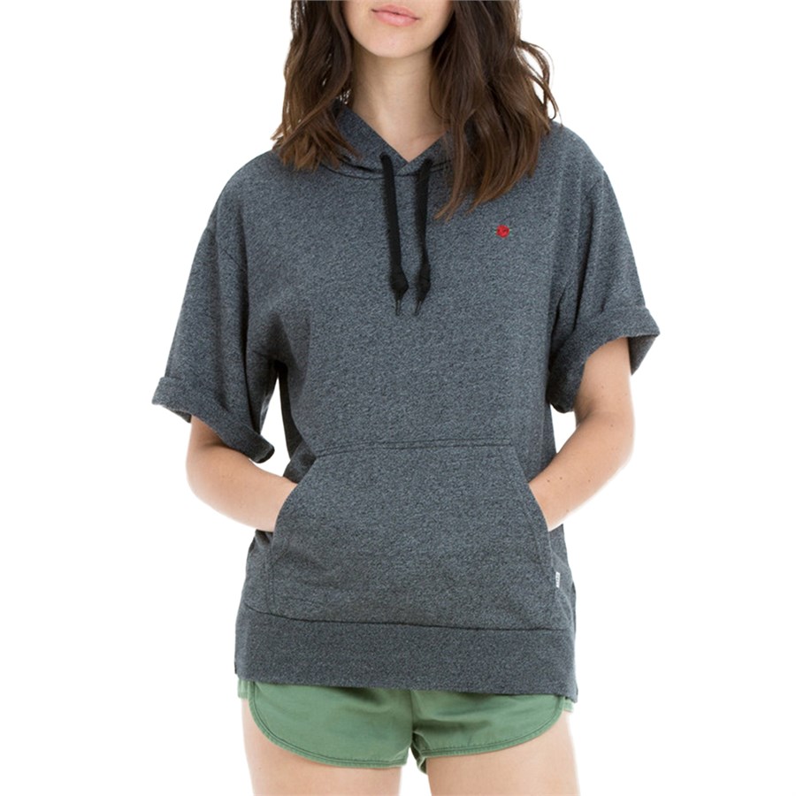 women's short sleeve sweatshirt hoodie