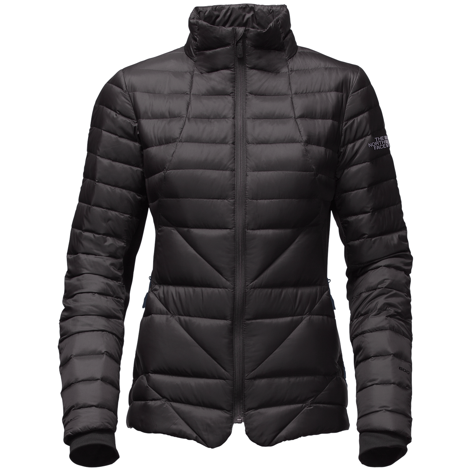 womens long black down jacket