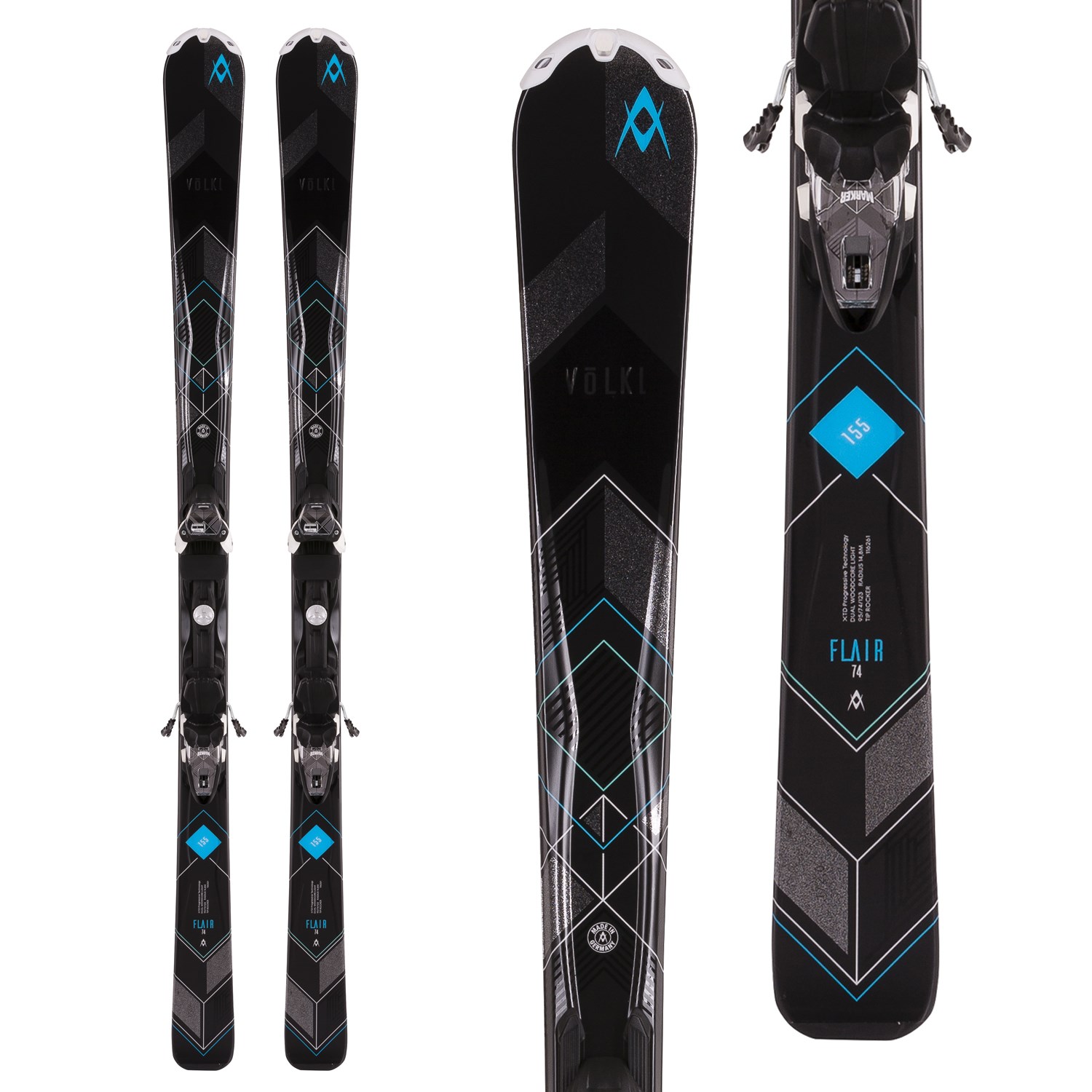Völkl Volkl Flair 74 Skis + 4Motion 10.0 Bindings - Women's 2017 | evo