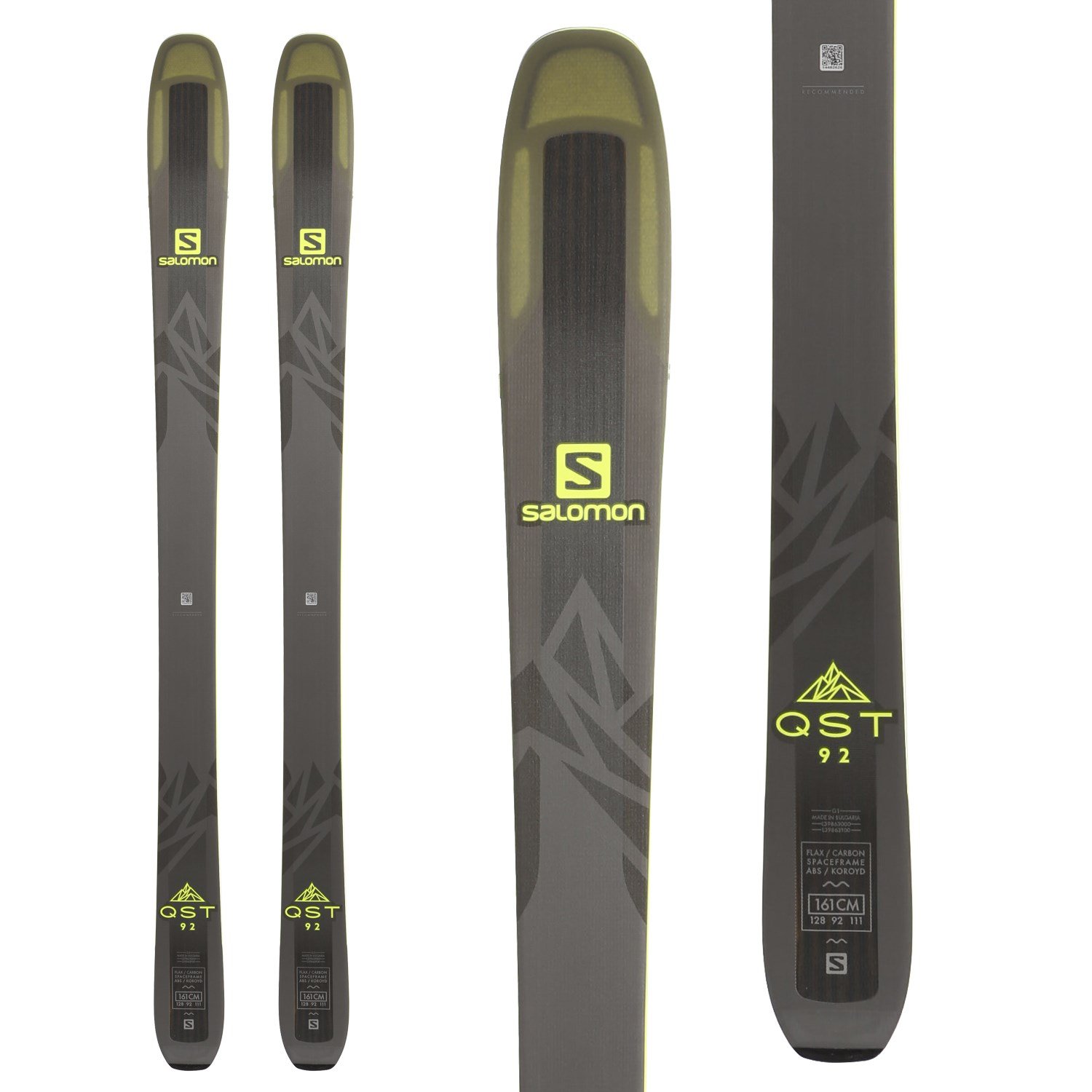 161cm Salomon N QST 92 Men's Advanced All-Mountain Rockered Ski New 2019 