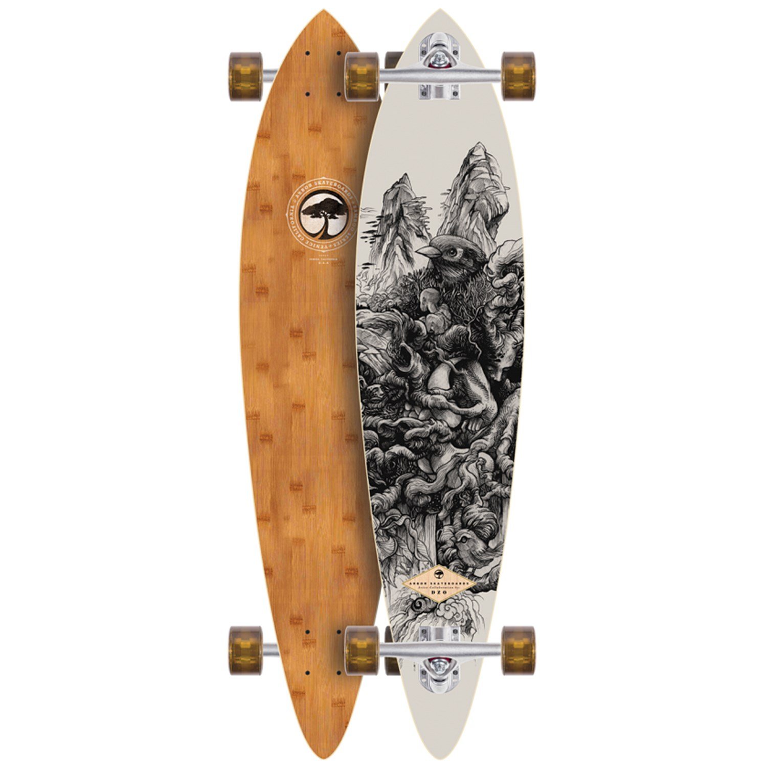 arbor fish bamboo longboard complete