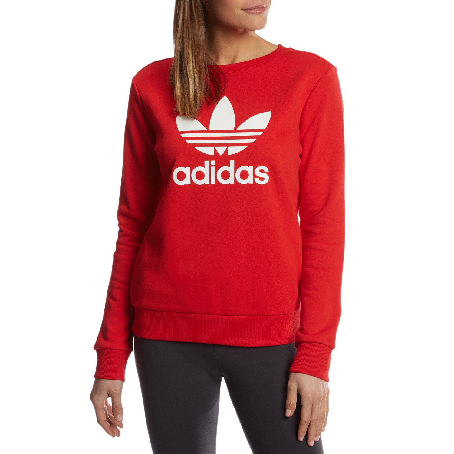 red adidas sweatshirt womens