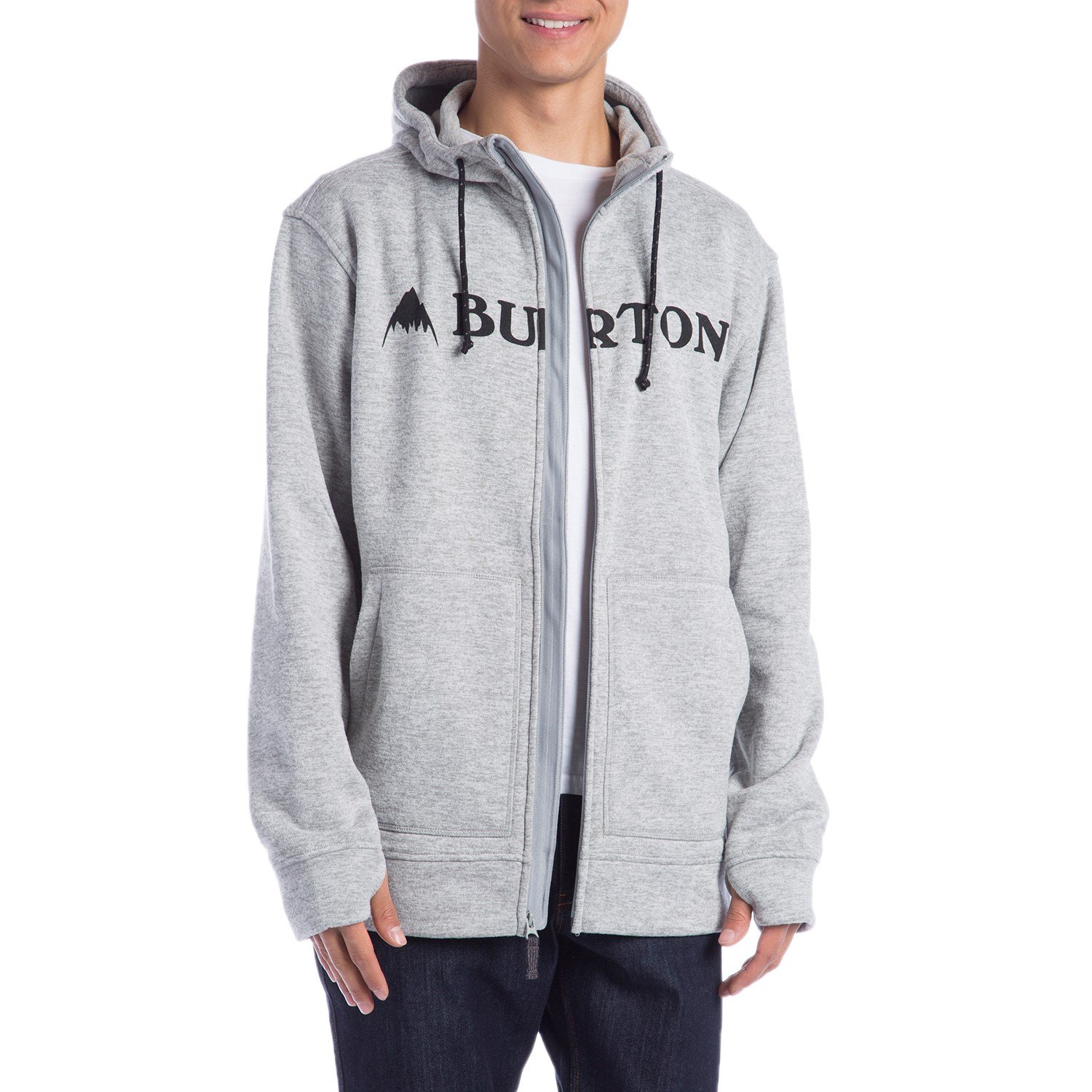 burton men's oak full zip hoodie